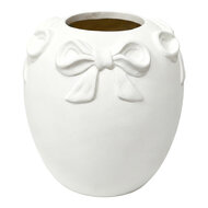 Clayre &amp; Eef | Decoratie Vaas Wit &oslash; 20x23 cm | 6TE0598