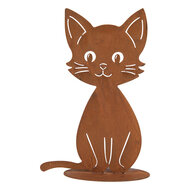 Clayre &amp; Eef | Decoratie Kat Bruin 17x13x25 cm | 6Y6136