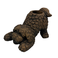 Brynxz Theelichthouder Barking Dog Majestic Brown M | Hond Waxinelichthouder