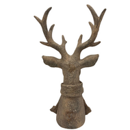 Decoratie Beeld hert sjaal  - grijs 48,5 x 23 x 16,5 cm - Countryfield