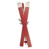 Clayre &amp; Eef | Decoratie ski's (2) Rood 25x9x75 cm | 5H0757