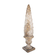 Clayre &amp; Eef | Decoratie Ornament Wit Beige &oslash; 14x60 cm | 5MG0129