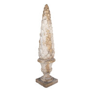 Clayre &amp; Eef | Decoratie Ornament Wit Beige &oslash; 14x60 cm | 5MG0129