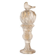 Clayre &amp; Eef | Decoratie Ornament Wit Beige &oslash; 17x54 cm | 5MG0131