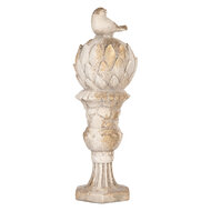 Clayre &amp; Eef | Decoratie Ornament Wit Beige &oslash; 17x54 cm | 5MG0131