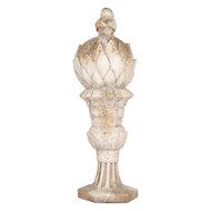 Clayre &amp; Eef | Decoratie Ornament Wit Beige &oslash; 17x54 cm | 5MG0131