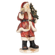 Clayre &amp; Eef | Kerstdecoratie Kerstman Rood Beige 32x24x74 cm | 5MG0133