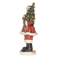 Clayre &amp; Eef | Kerstdecoratie Kerstman Rood Beige 32x24x74 cm | 5MG0133