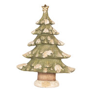 Clayre &amp; Eef | Kerstdecoratie Kerstboom Groen Wit 47x22x68 cm | 5MG0134