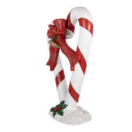Clayre &amp; Eef | Decoratie Zuurstok Wit Rood 55x24x75 cm | 5MG0143
