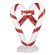 Clayre &amp; Eef | Decoratie Zuurstok Wit Rood 55x24x75 cm | 5MG0143