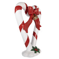 Clayre &amp; Eef | Decoratie Zuurstok Wit Rood 55x24x75 cm | 5MG0143
