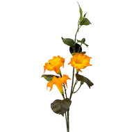 Clayre &amp; Eef | Decoratie tak met bloemen Oranje Groen 109 cm | 5PL0323O