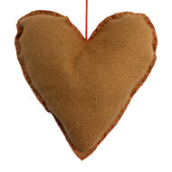 Clayre &amp; Eef | Hanger hart vilt Bruin Wit 15x3x18 cm | 66508