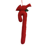 Clayre &amp; Eef | Decoratie hanger Zuurstok vilt Rood Wit 9x2x20 cm | 66511