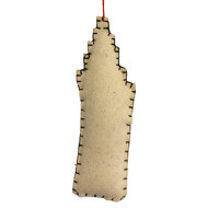 Clayre &amp; Eef | Decoratie hanger Huisje vilt Wit Blauw 5x2x15 cm | 66524