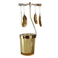 Clayre &amp; Eef | Theelichtcarrousel Goudkleurig &oslash; 8x20 cm | 66808GO