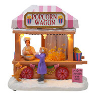 Clayre &amp; Eef | Kerstdecoratie marktkraampje met LED Bruin Roze 14x10x14 cm / 3xAAA | 67139