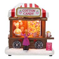 Clayre &amp; Eef | Kerstdecoratie marktkraampje met LED Bruin Rood 14x10x14 cm / 3xAAA | 67141