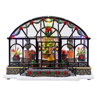 Clayre &amp; Eef | Decoratie Huis met LED Bruin Groen 23x15x15 cm / 3xAA | 67147