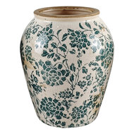 Clayre &amp; Eef | Vaas Beige Groen &oslash; 15x18 cm | 6CE2548M