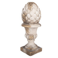 Clayre &amp; Eef | Decoratie Ornament Wit Beige &oslash; 16x41 cm | 6MG0185
