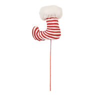 Clayre &amp; Eef | Kerstdecoratie Laars Rood Wit 13x6x41 cm | 6PF0028