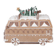 Clayre &amp; Eef | Decoratie Bus Bruin Wit 26x13x19 cm | 6PR6253