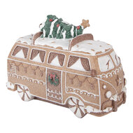 Clayre &amp; Eef | Decoratie Bus Bruin Wit 26x13x19 cm | 6PR6253