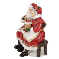 Clayre &amp; Eef | Decoratie Kerstman en kerstvrouw Rood Wit 13x10x16 cm | 6PR6321