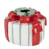 Clayre &amp; Eef | Kandelaar Wit Rood &oslash; 10x7 cm | 6PR6386