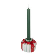 Clayre &amp; Eef | Kandelaar Wit Rood &oslash; 10x7 cm | 6PR6386