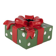 Clayre &amp; Eef | Kandelaar Groen Rood 10x10x6 cm | 6PR6387