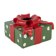 Clayre &amp; Eef | Kandelaar Groen Rood 10x10x6 cm | 6PR6387