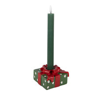 Clayre &amp; Eef | Kandelaar Groen Rood 10x10x6 cm | 6PR6387