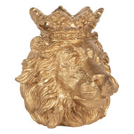 Clayre &amp; Eef | Theelichthouder Leeuw Goudkleurig 10x9x11 cm | 6PR6389