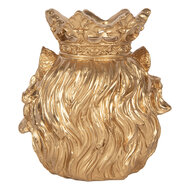 Clayre &amp; Eef | Theelichthouder Leeuw Goudkleurig 10x9x11 cm | 6PR6389