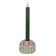 Clayre &amp; Eef | Kandelaar Roze Groen &oslash; 10x7 cm | 6PR6392