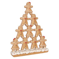 Clayre &amp; Eef | Decoratie peperkoekpoppen Bruin Wit 17x4x23 cm | 6PR6393