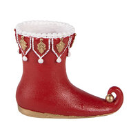 Clayre &amp; Eef | Decoratie Laars Rood Wit 14x5x11 cm | 6PR6395
