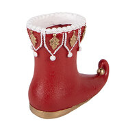 Clayre &amp; Eef | Decoratie Laars Rood Wit 14x5x11 cm | 6PR6395