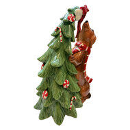 Clayre &amp; Eef | Decoratie Kerstboom met hond Groen Bruin 23x16x32 cm | 6PR6406