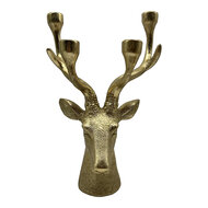 Clayre &amp; Eef | Kandelaar Hert Goudkleurig 22x16x33 cm | 6PR6566