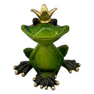 Clayre &amp; Eef | Decoratie Kikker Groen Goudkleurig 8x8 cm | 6PR6657