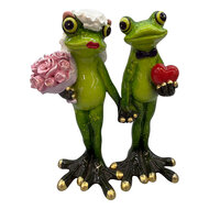 Clayre &amp; Eef | Decoratie Kikkers Groen Goudkleurig 13x16 cm | 6PR6665