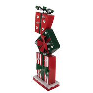 Clayre &amp; Eef | Decoratie van opgestapelde Cadeautjes Rood Groen 17x8x46 cm | 6Y6045