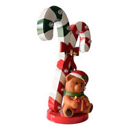 Clayre &amp; Eef | Kerstdecoratie zuurstokken Wit Rood 25x14x37 cm | 6Y6046