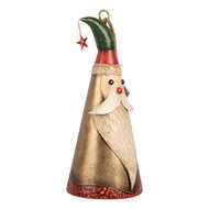 Clayre &amp; Eef | Decoratie hanger Kerst Goudkleurig Rot &oslash; 16x38 cm | 6Y6057