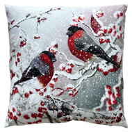 Clayre &amp; Eef | Kussen met vulling Grijs Rood 45x45x4 cm | KG023.235