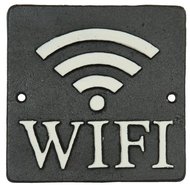 Metalen Wifi bordje 6Y1596 12 x 12 cm | Clayre &amp; Eef